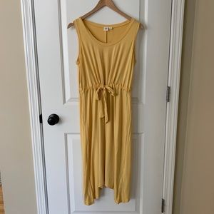 NWT Gap yellow sleeveless jersey midi dress